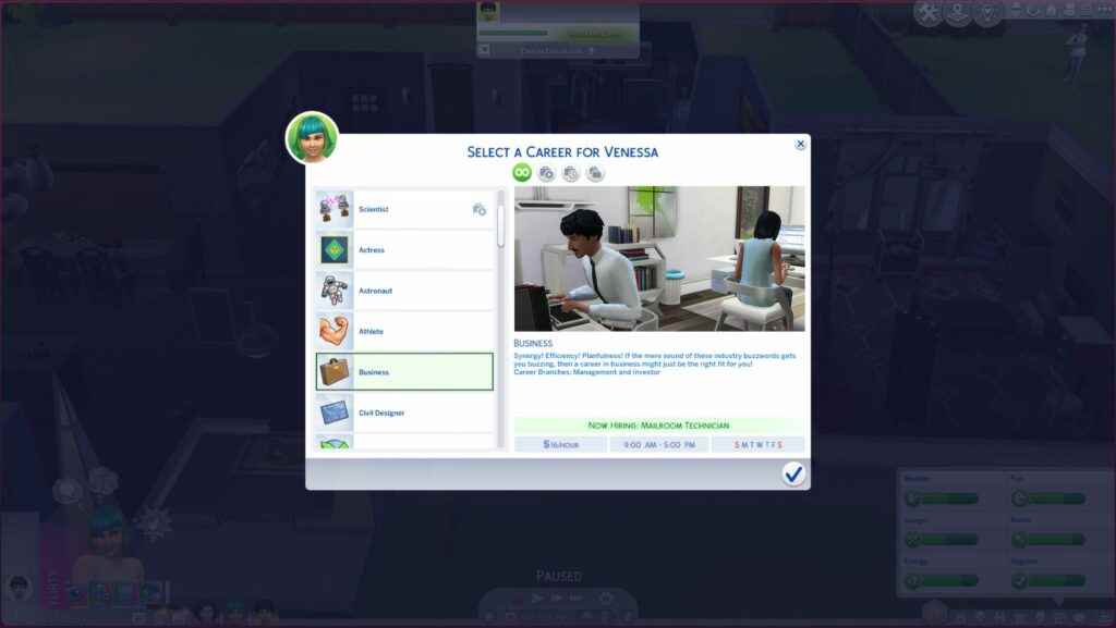 The Sims 4'te İş kariyer yolunu seçmek size çok para kazandıracak.
