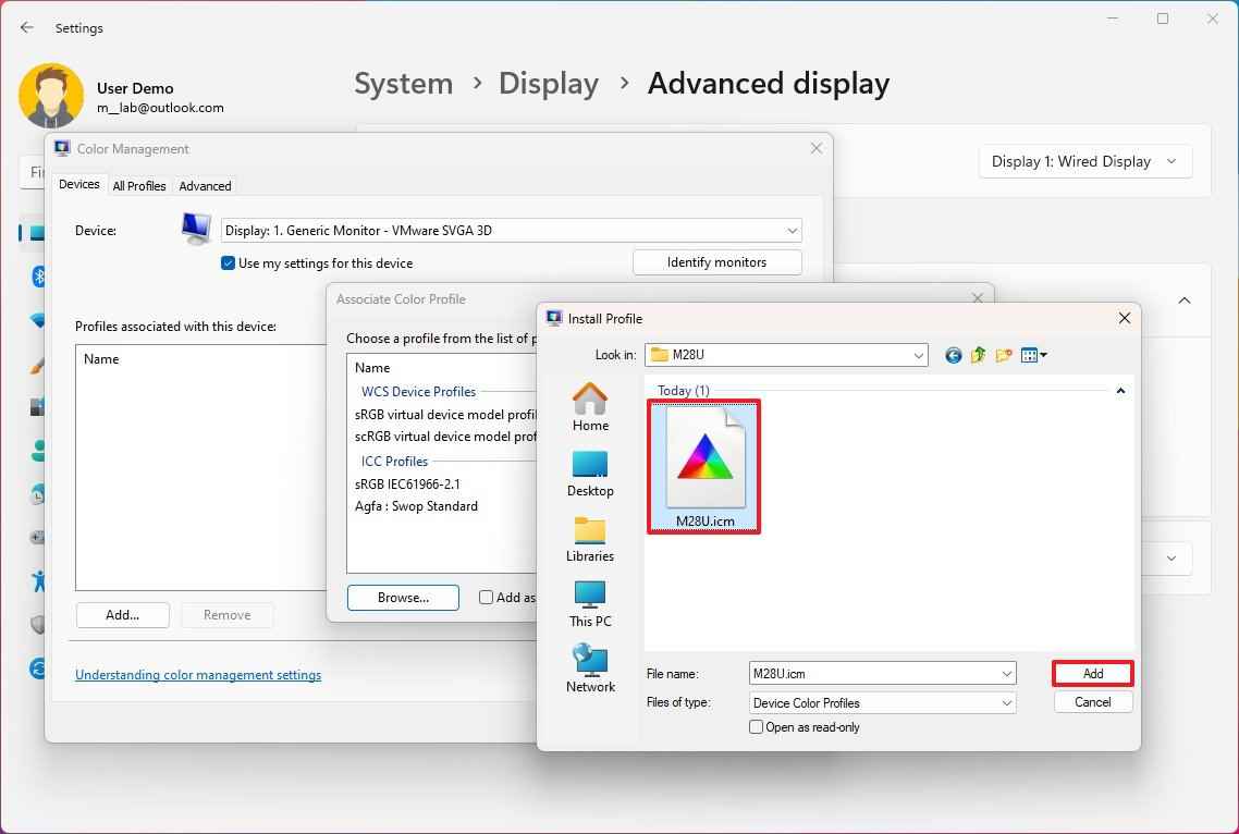 Windows 11'de renk profilini değiştirme