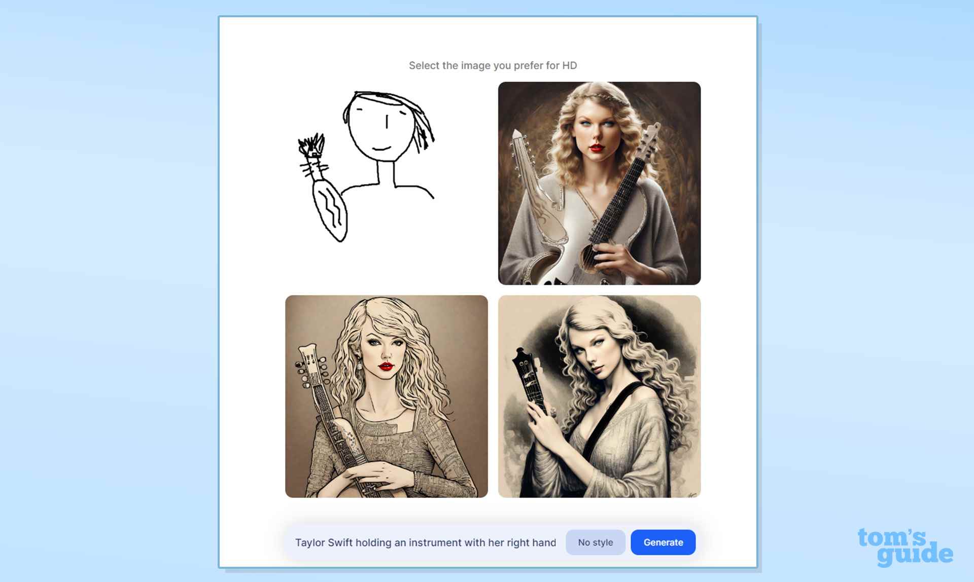 Taylor Swift'in Stable Doodle çizimi