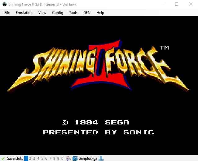 BizHawk'ta çalışan Shining Force II.  N64 oyunlarını da çalıştırabilir.