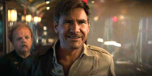Indiana Jones & the Dial of Destiny'de Indiana Jones rolünde Harrison Ford. 