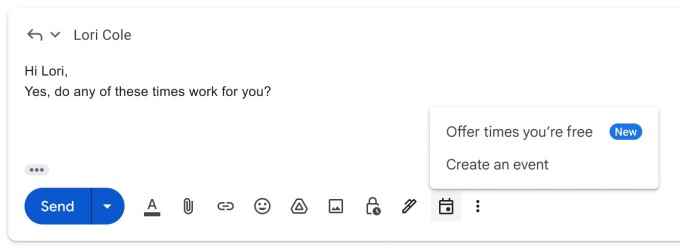 Boş olduğunuz zamanlar sunun veya Gmail'den bir etkinlik oluşturun