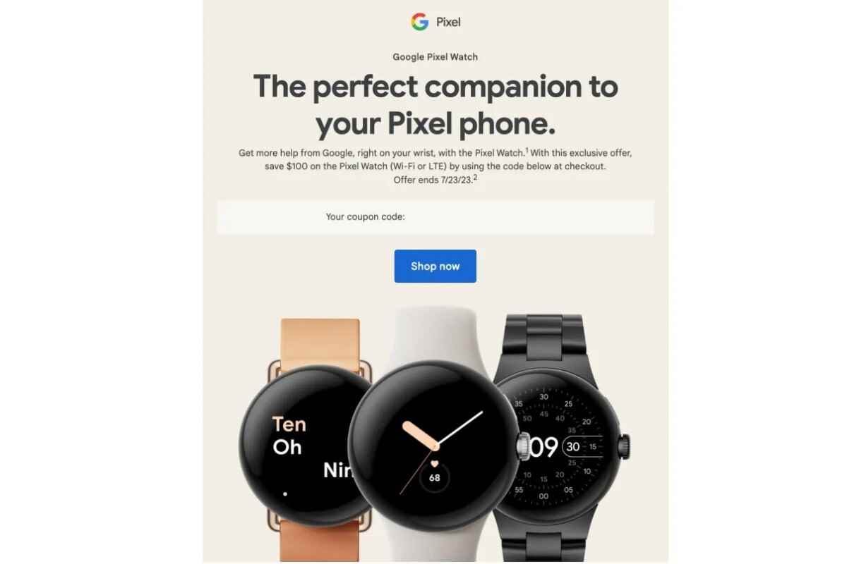 Google'ın Pixel Watch'ında benzeri görülmemiş bir 100 $ indirim almak istiyorsanız e-postanızı (veya Reddit'i) kontrol edin.