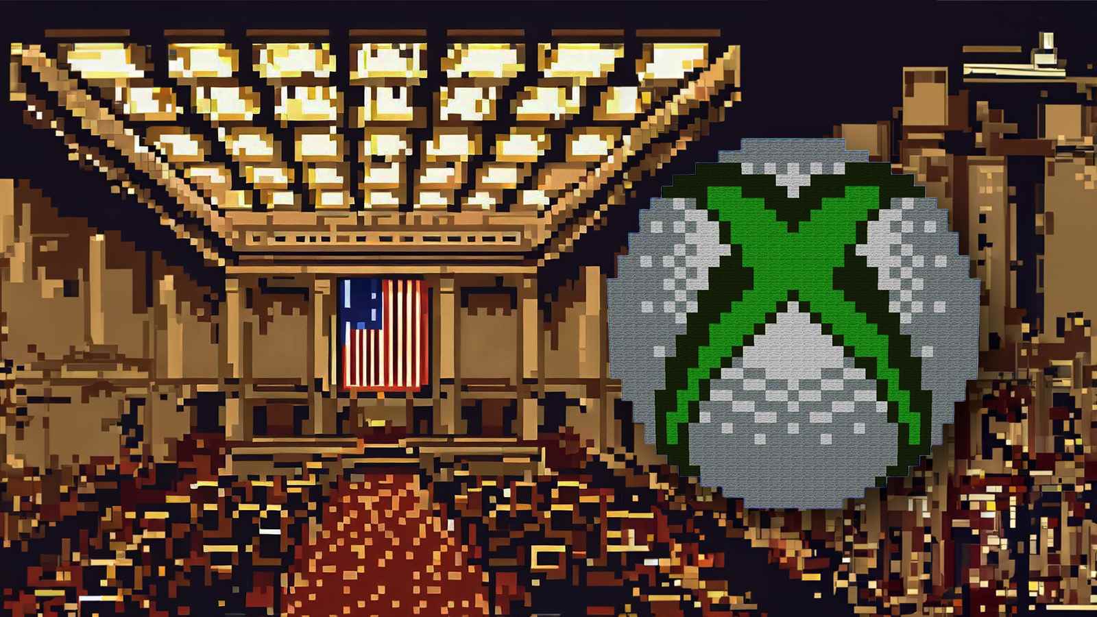 ABD Temsilciler Meclisi içindeki Xbox piksel logosu