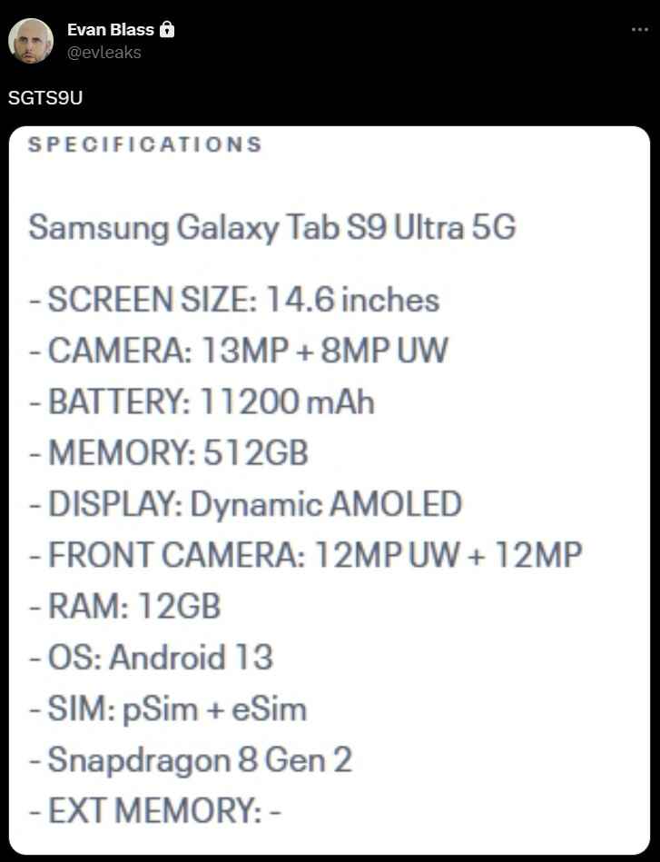 Taze Samsung Galaxy Tab S9 Ultra sızıntıları: olası eSIM özelliği