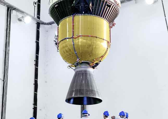 Bir PSLV roketinin üçüncü aşaması. 
