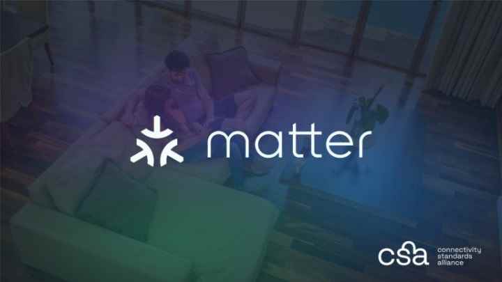 Renkli bir arka plan üzerinde Matter logosu.