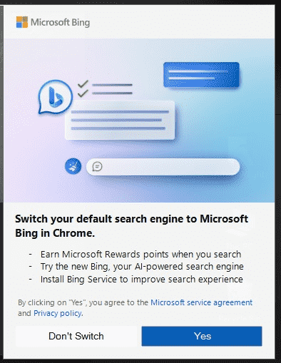 Microsoft, oyunlardaki parazit nedeniyle Windows 11'deki Google Chrome için izinsiz giren Bing reklamlarını kaldırır