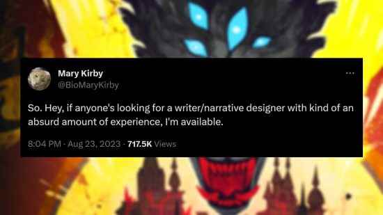 Dragon Age Dreadwolf - Mary Kirby'den Tweet: "Bu yüzden.  Hey, eğer biri absürt miktarda deneyime sahip bir yazar/anlatı tasarımcısı arıyorsa, ben müsaitim."
