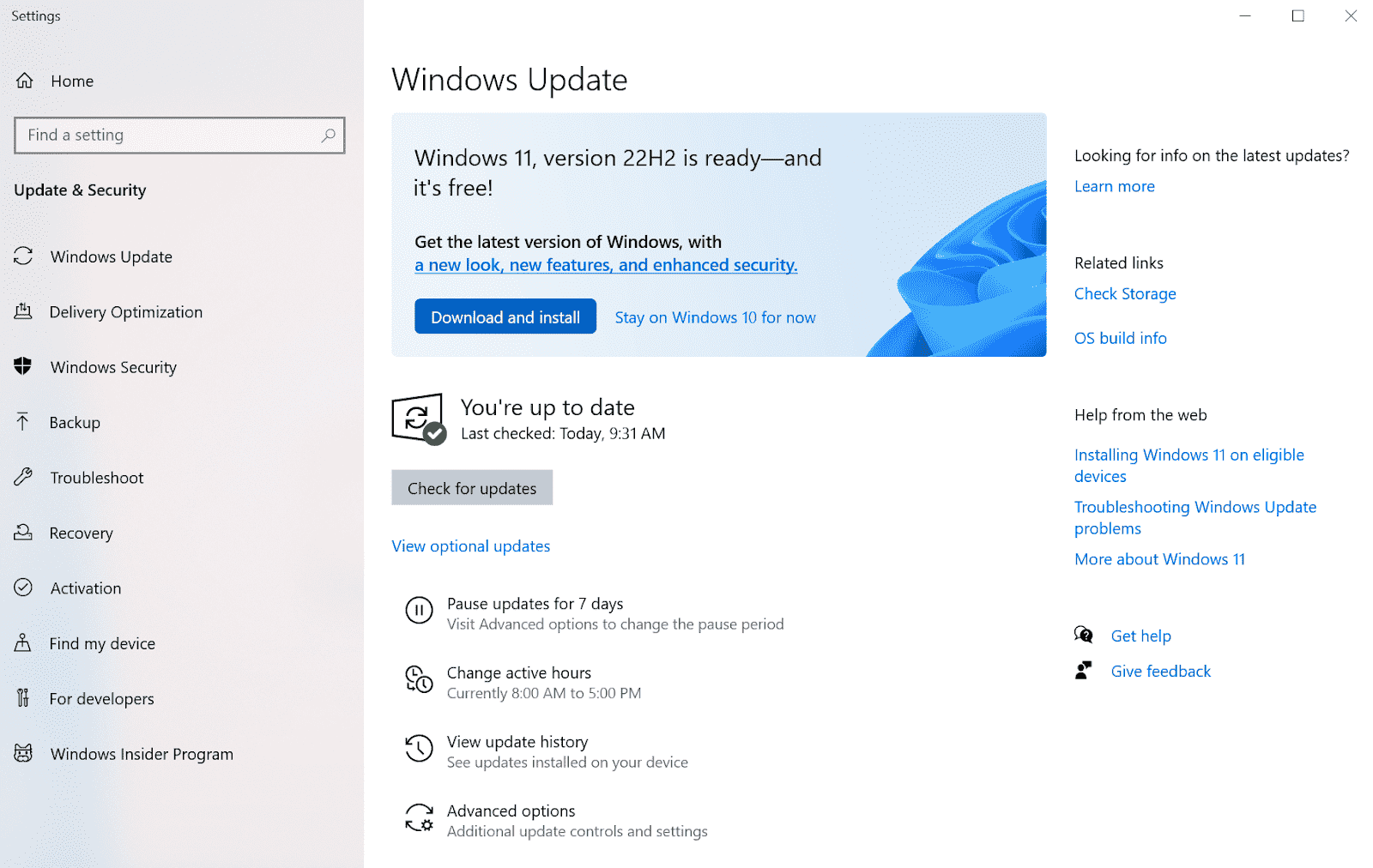 Windows 11 Güncelleme Nag'ini Gösteren Windows 10 Güncellemeleri Ekranı
